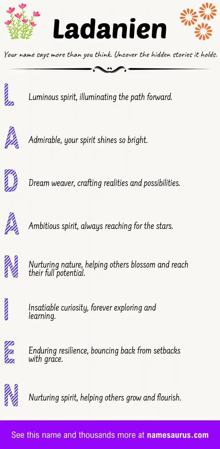 Acrostic poem about Ladanien.