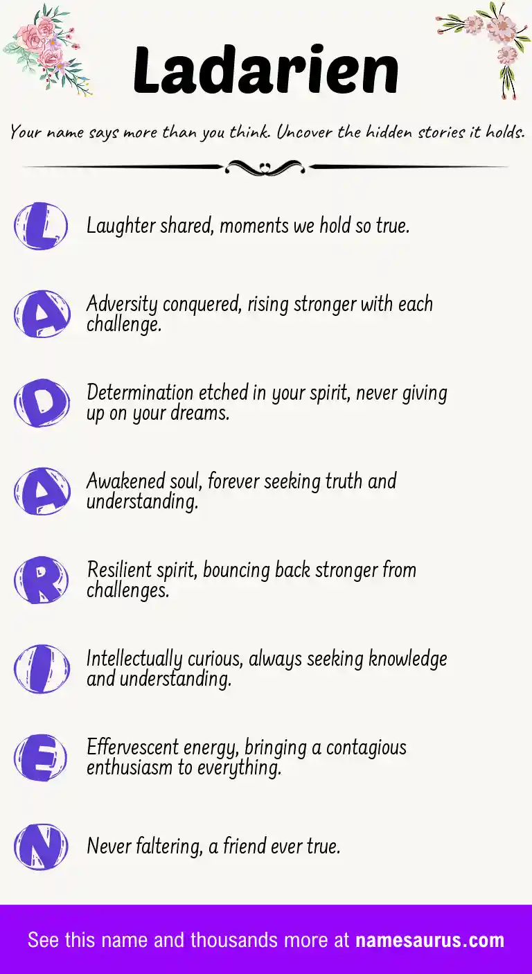 Acrostic poem about Ladarien.