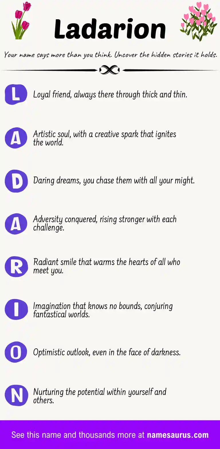 Acrostic poem about Ladarion.