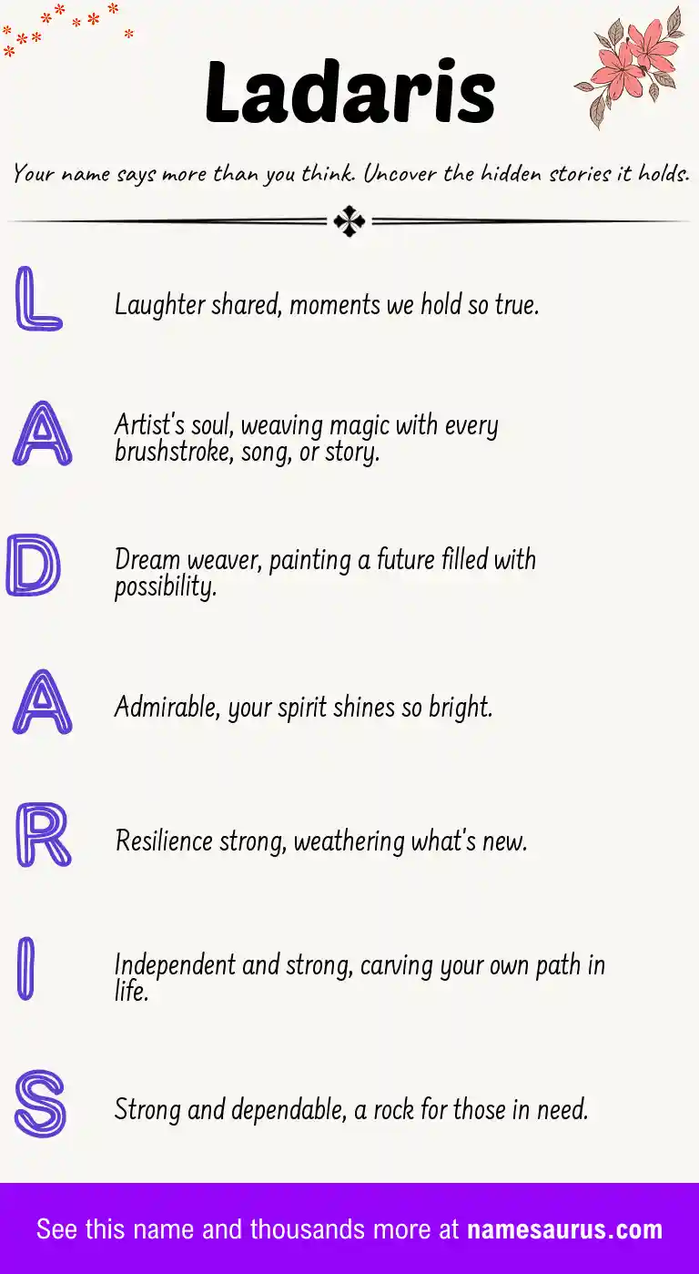 Acrostic poem about Ladaris.