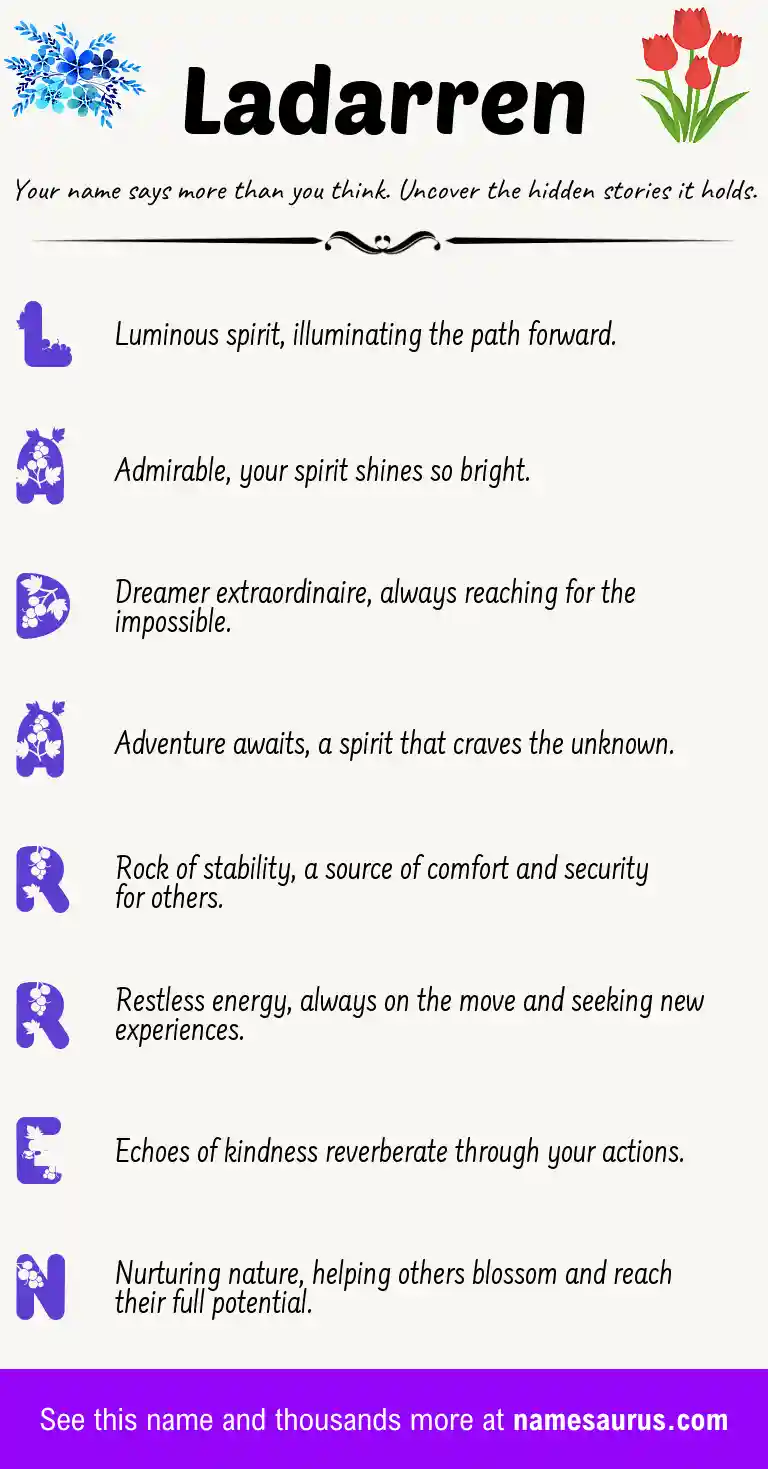 Acrostic poem about Ladarren.