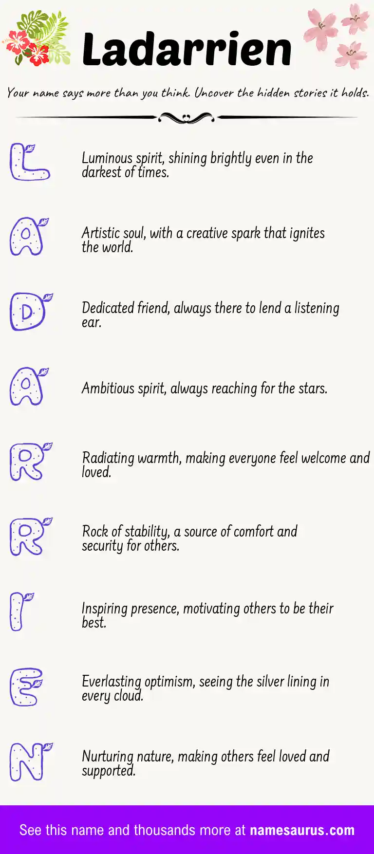 Acrostic poem about Ladarrien.