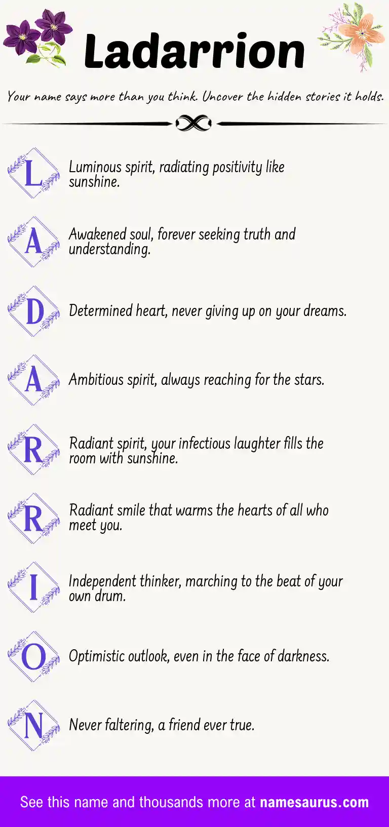 Acrostic poem about Ladarrion.