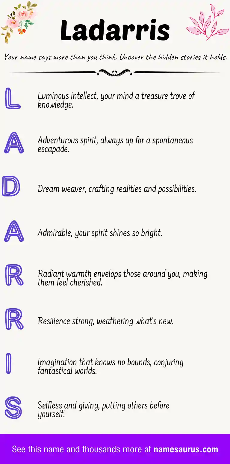 Acrostic poem about Ladarris.