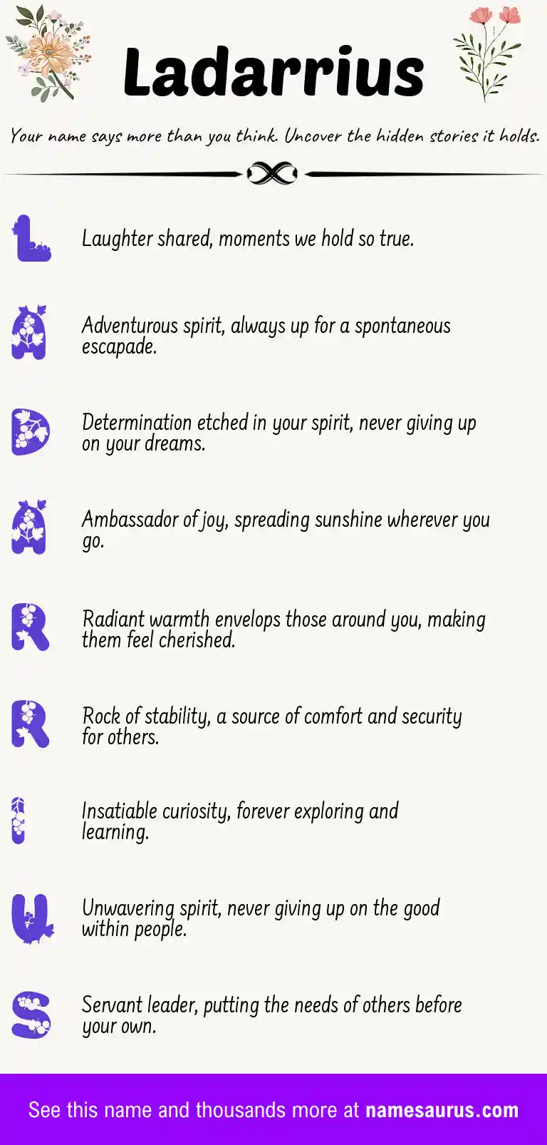 Acrostic poem about Ladarrius.