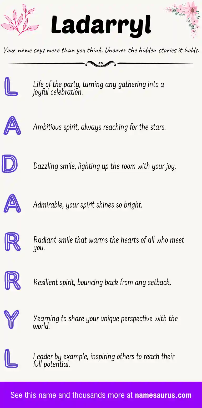 Acrostic poem about Ladarryl.