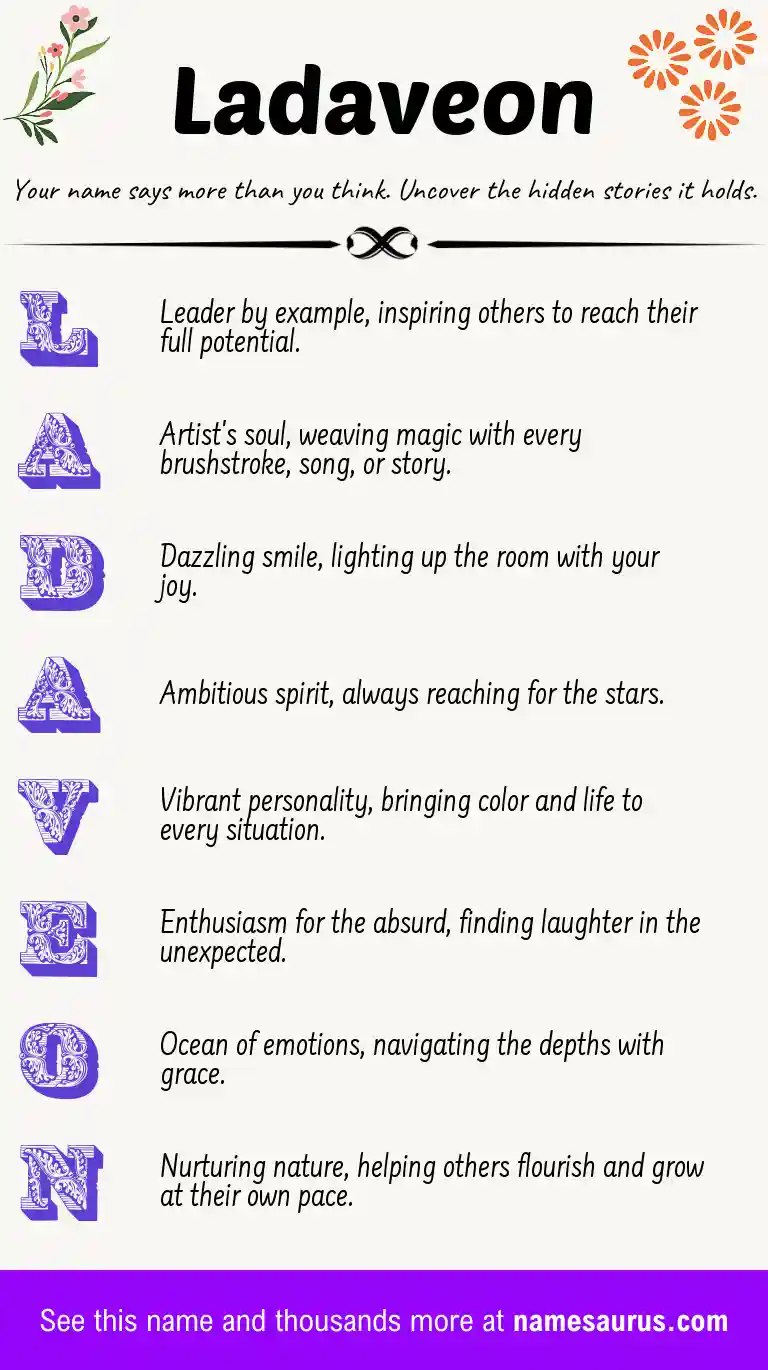 Acrostic poem about Ladaveon.