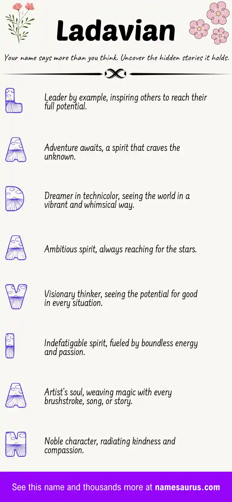 Acrostic poem about Ladavian.