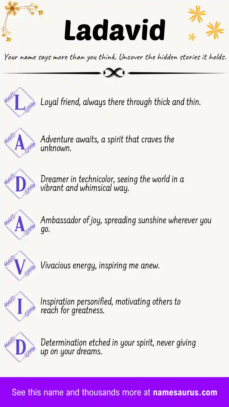 Acrostic poem about Ladavid.
