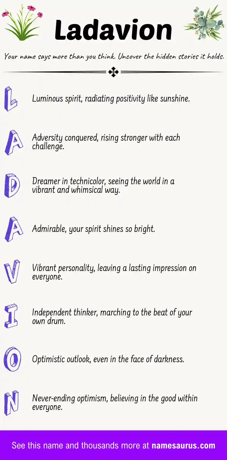 Acrostic poem about Ladavion.