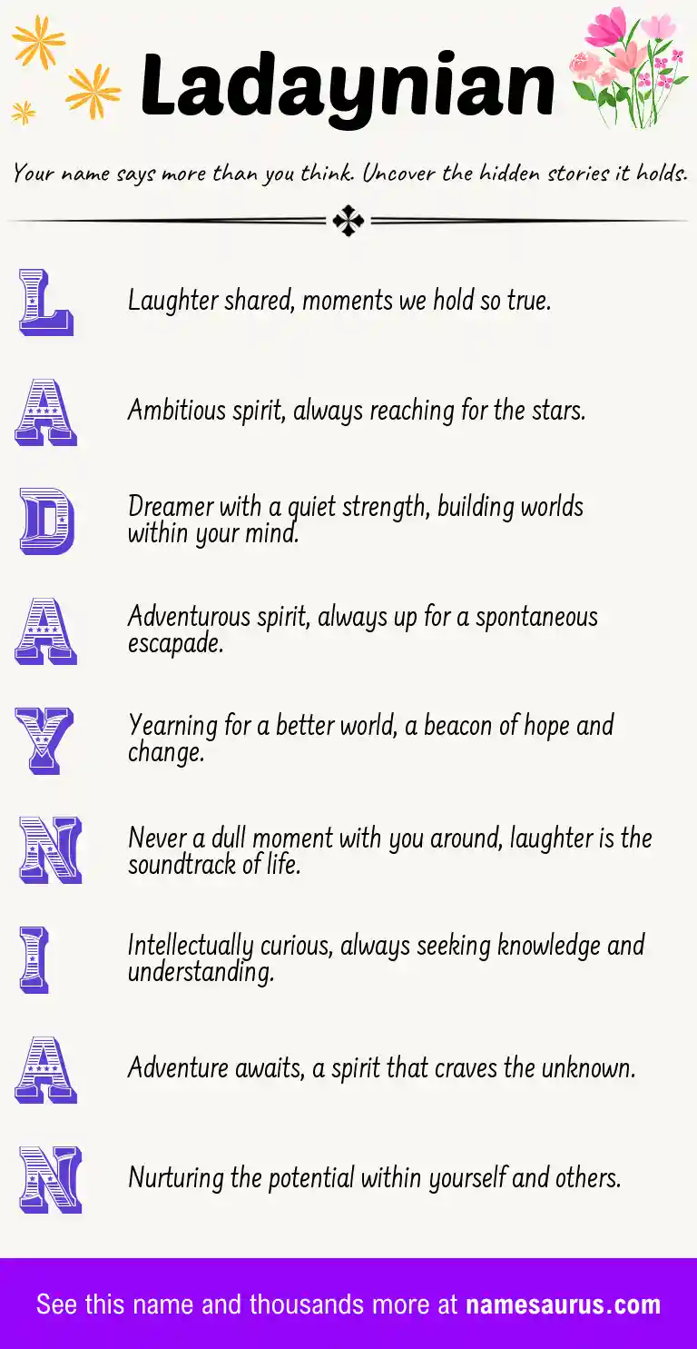 Acrostic poem about Ladaynian.