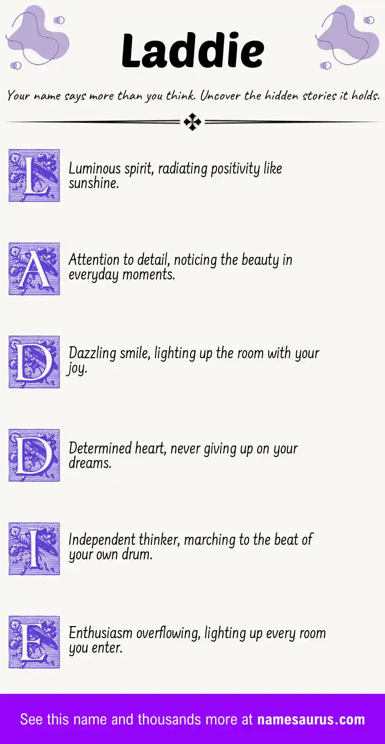 Acrostic poem about Laddie.