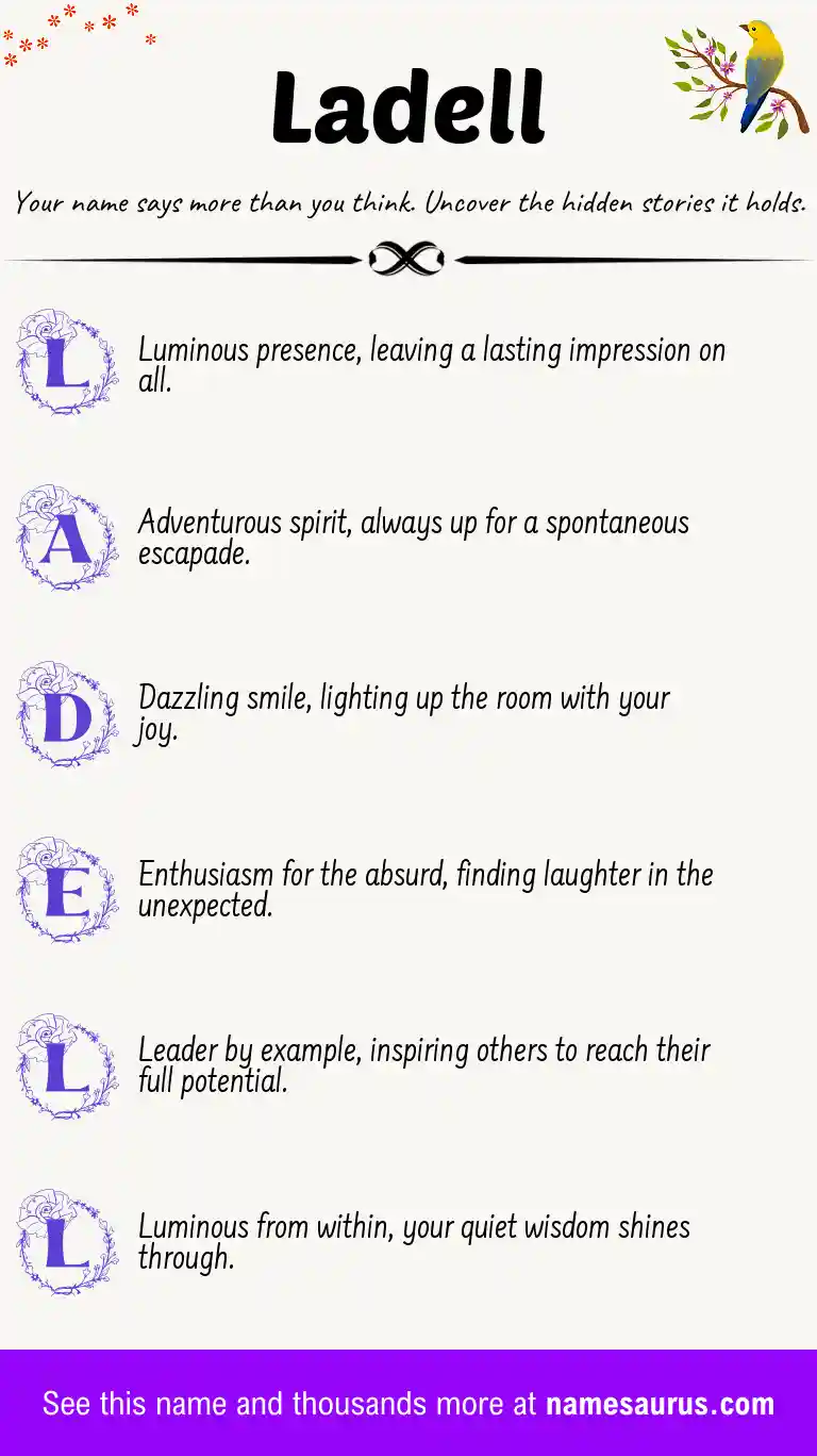 Acrostic poem about Ladell.