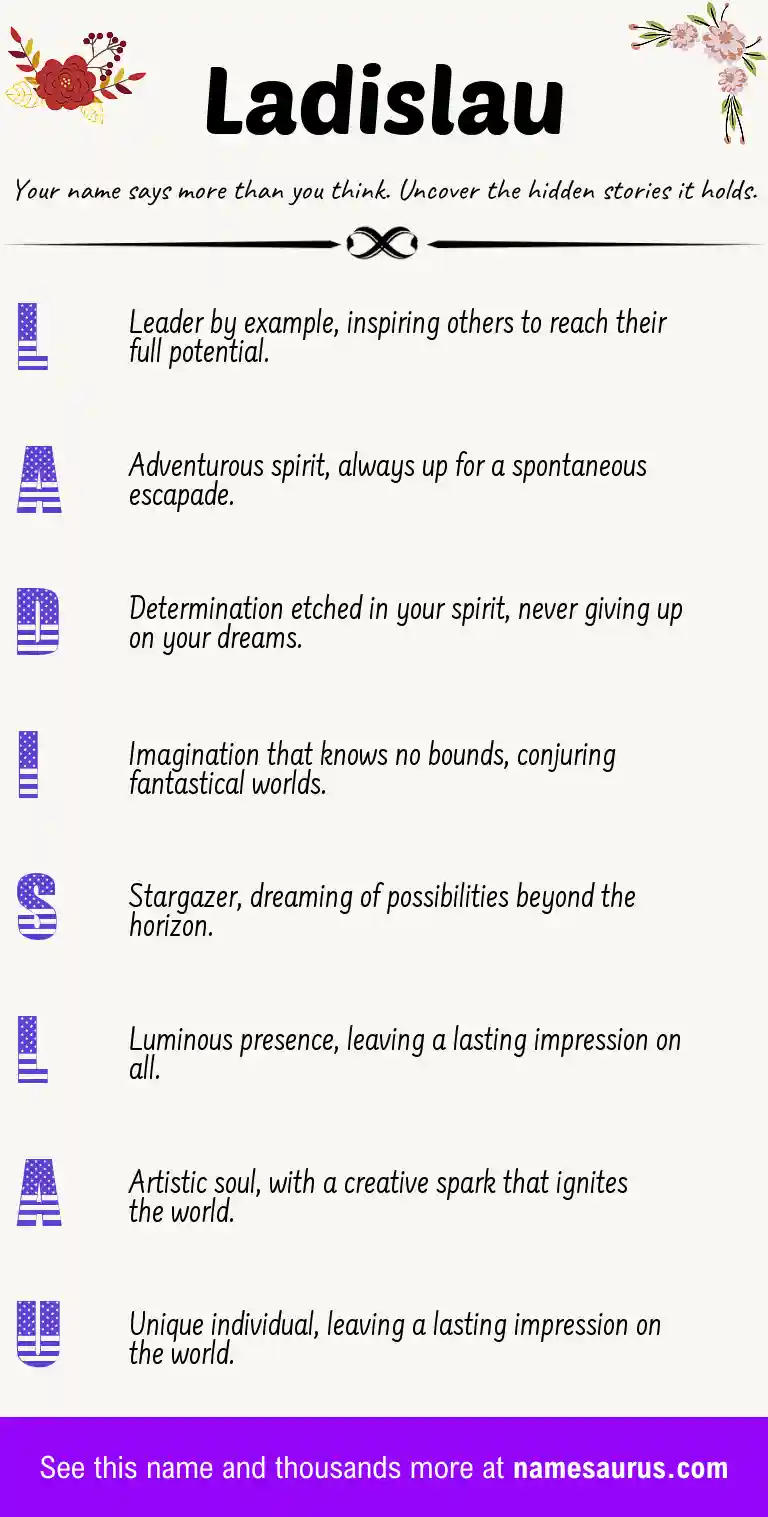 Acrostic poem about Ladislau.