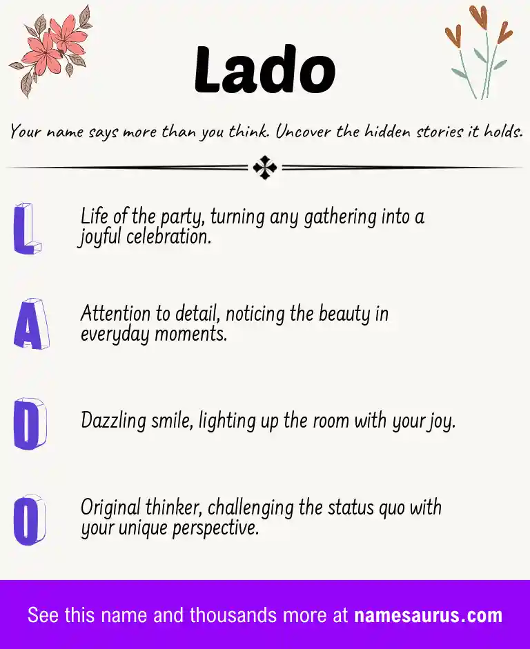 Acrostic poem about Lado.