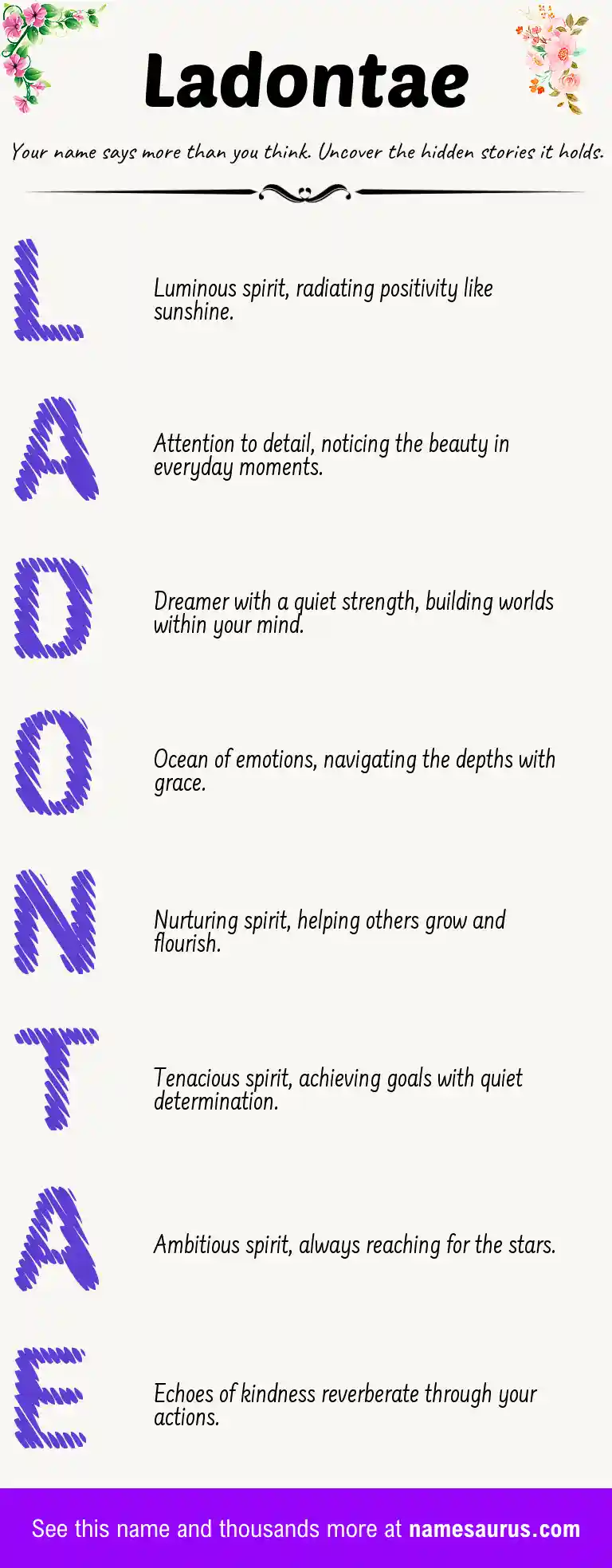 Acrostic poem about Ladontae.