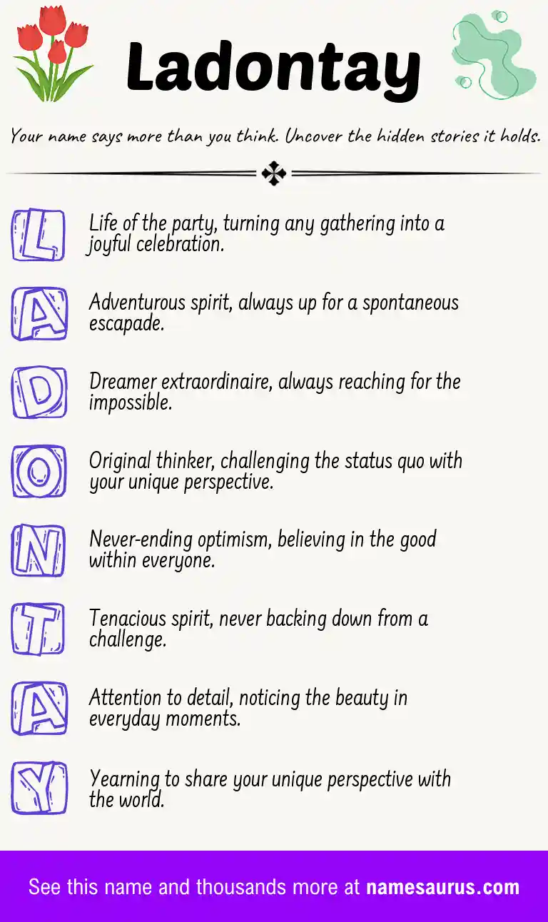 Acrostic poem about Ladontay.