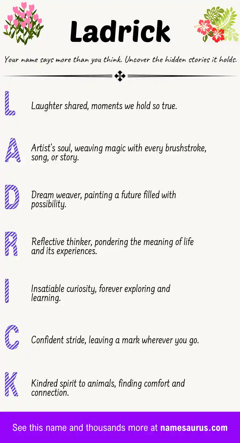 Acrostic poem about Ladrick.