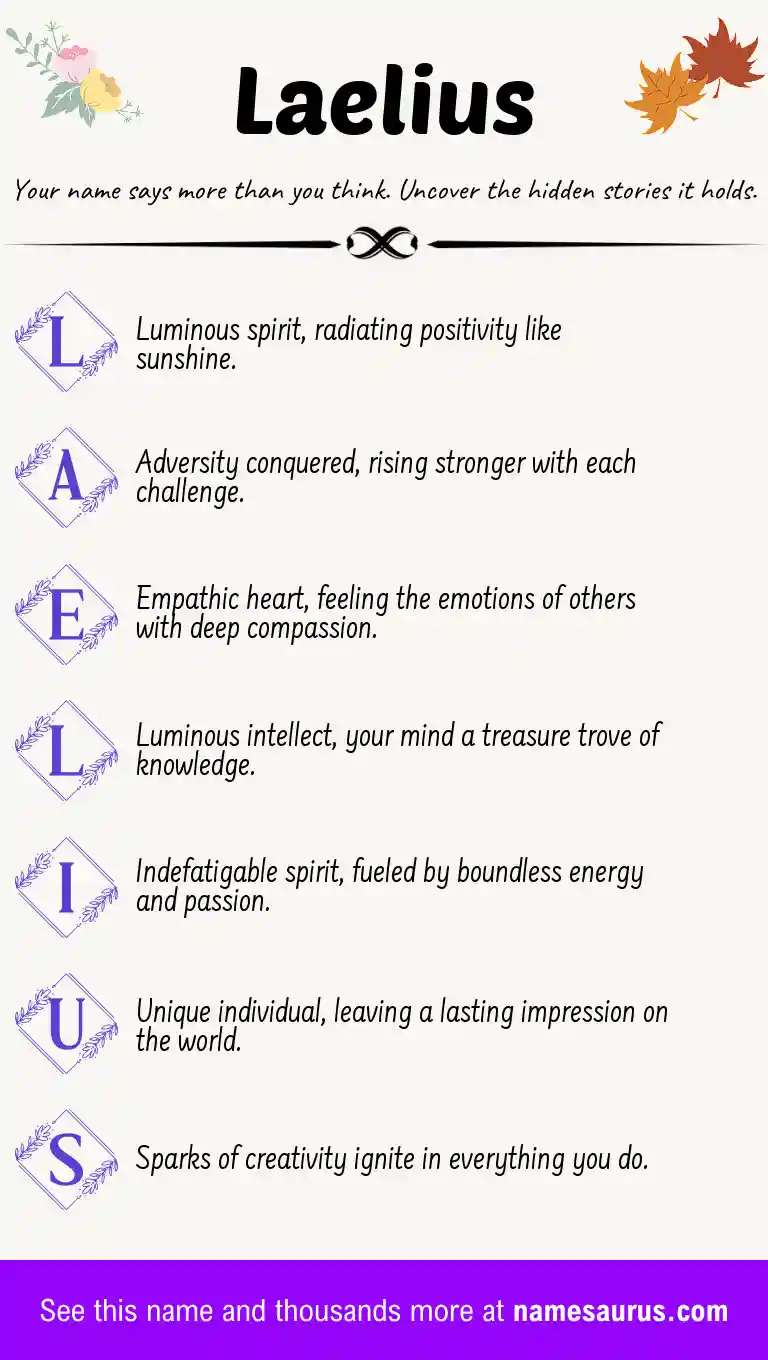 Acrostic poem about Laelius.