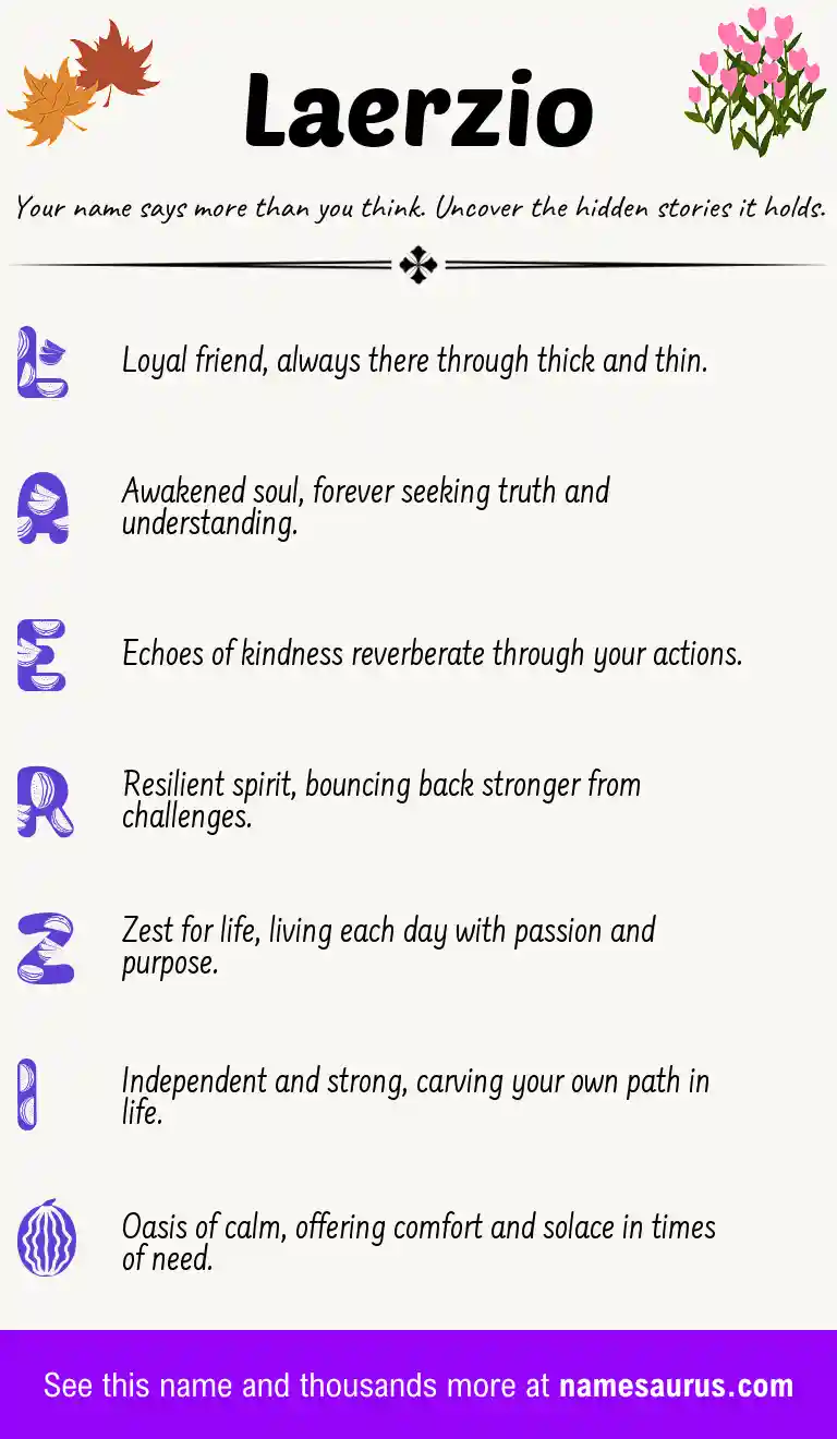 Acrostic poem about Laerzio.