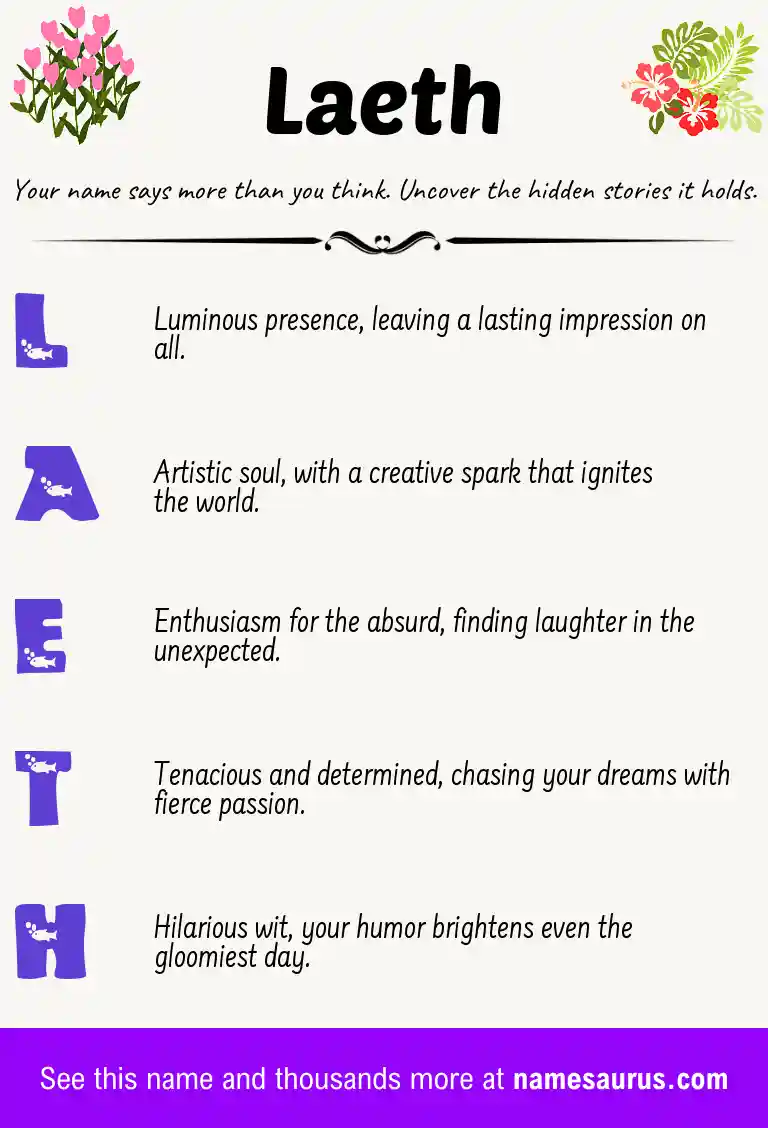 Acrostic poem about Laeth.