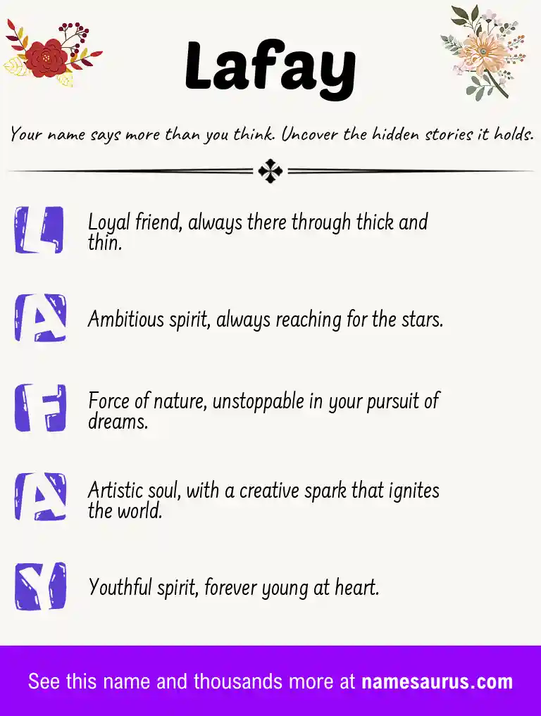 Acrostic poem about Lafay.