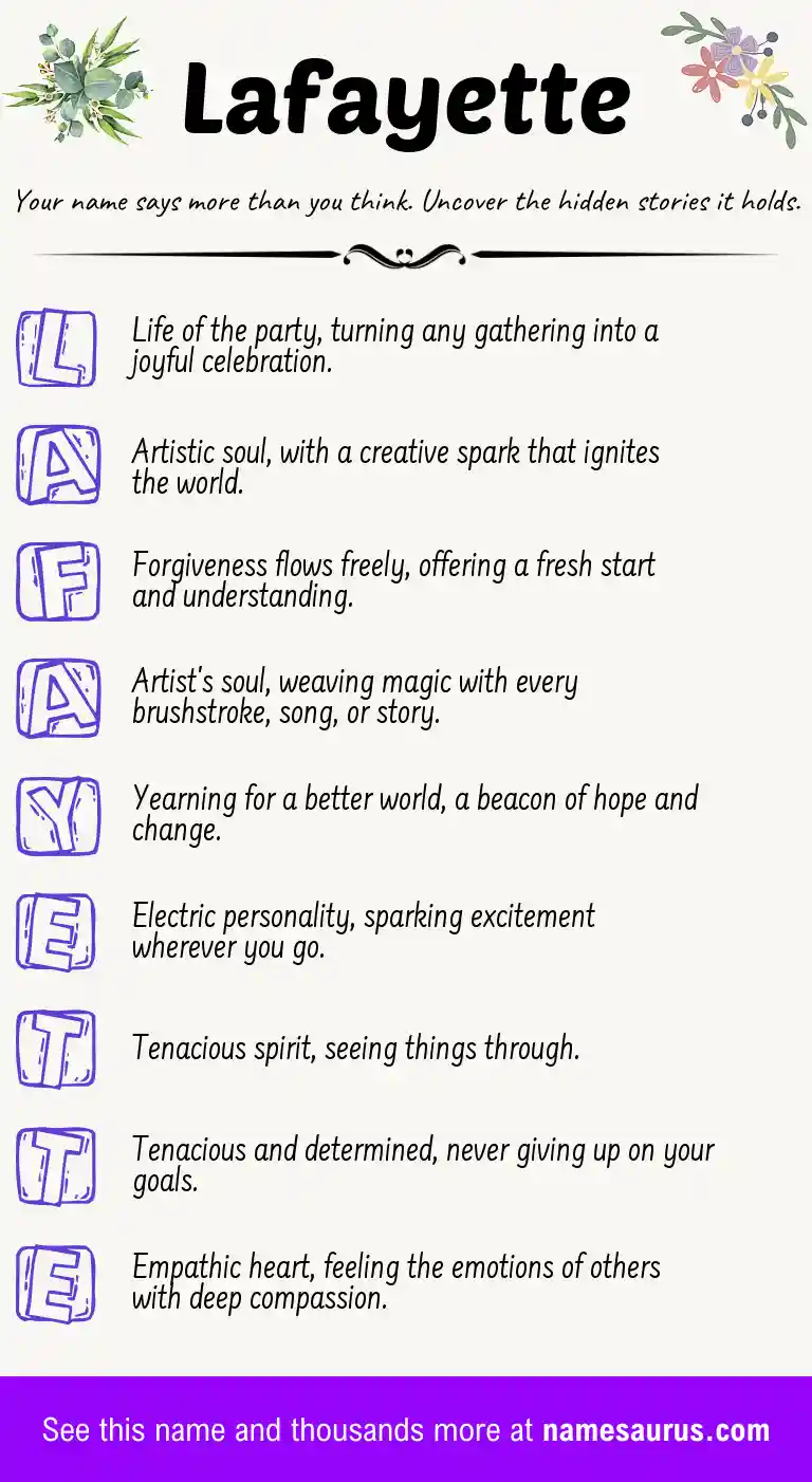 Acrostic poem about Lafayette.
