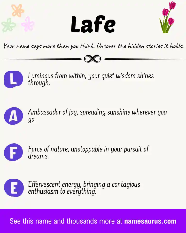 Acrostic poem about Lafe.