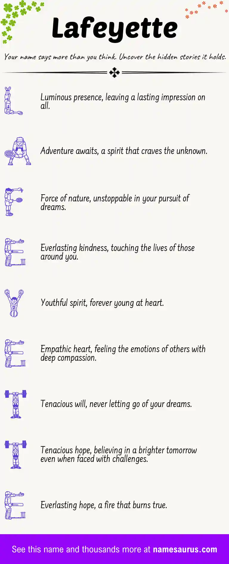 Acrostic poem about Lafeyette.