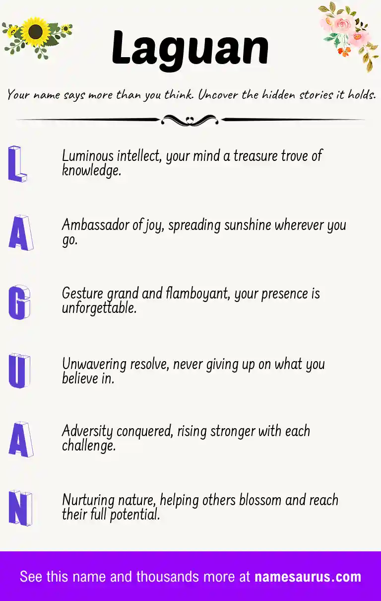 Acrostic poem about Laguan.