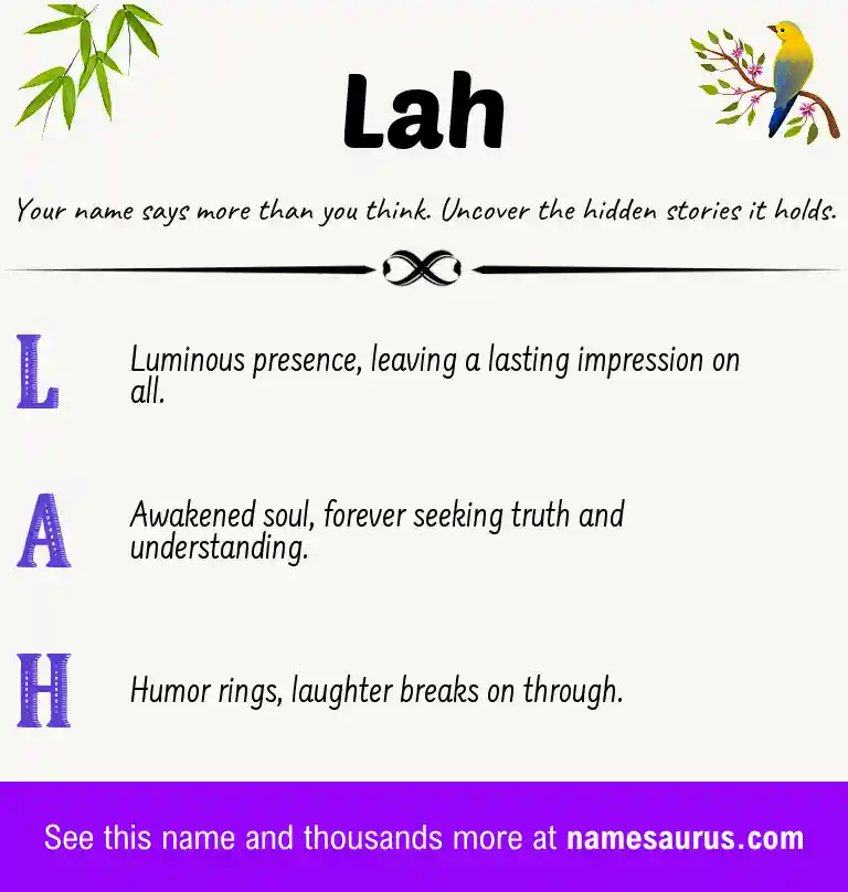 Acrostic poem about Lah.