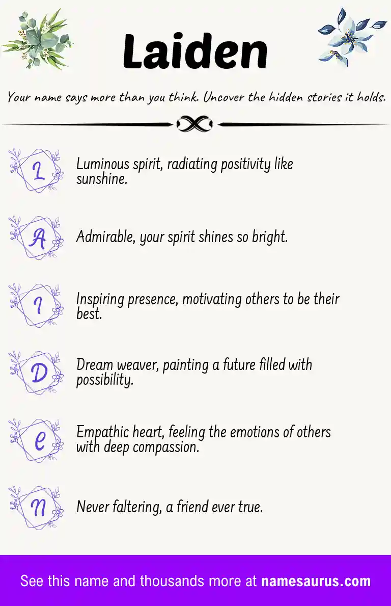 Acrostic poem about Laiden.