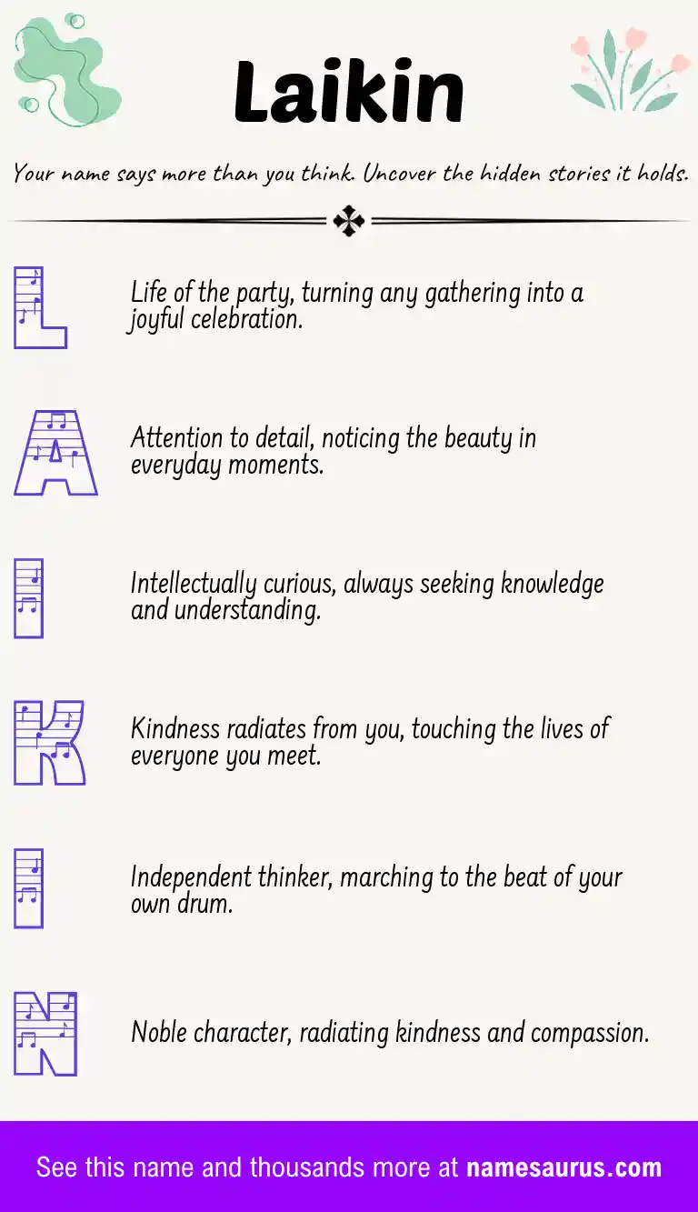 Acrostic poem about Laikin.
