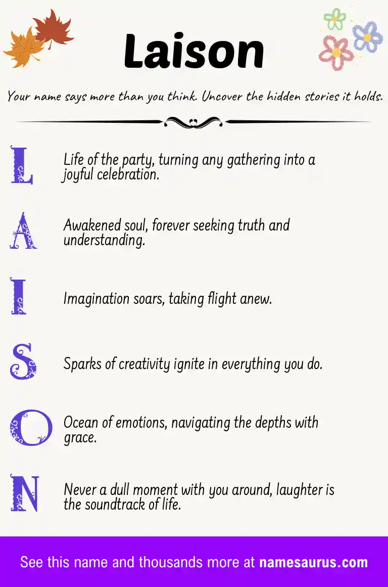 Acrostic poem about Laison.