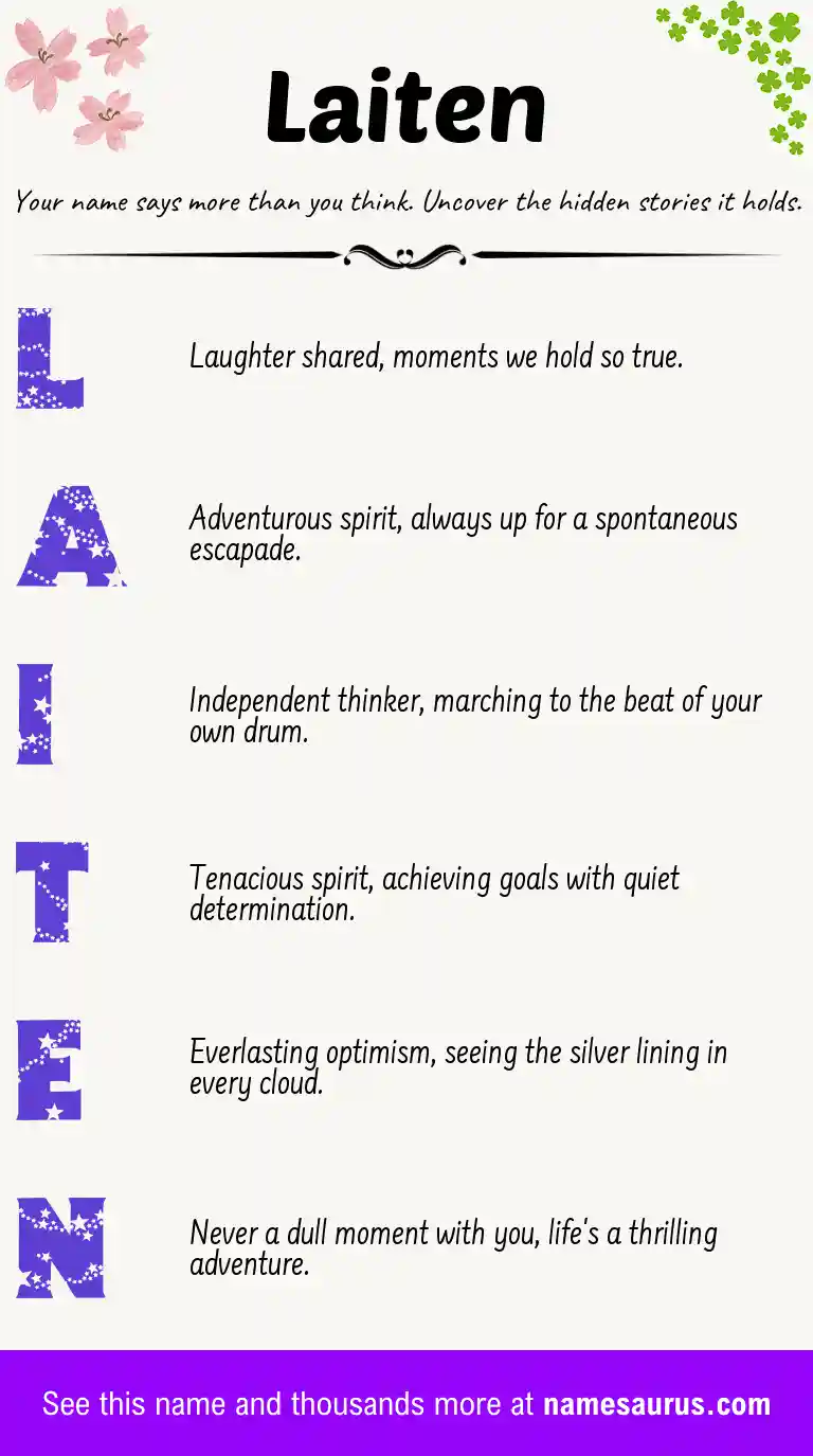 Acrostic poem about Laiten.
