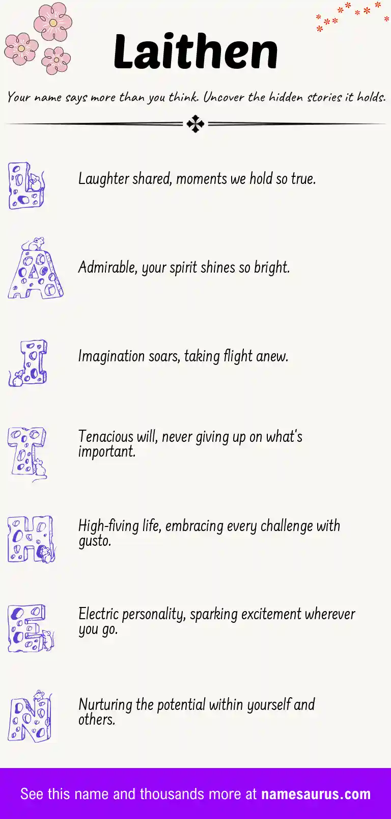 Acrostic poem about Laithen.