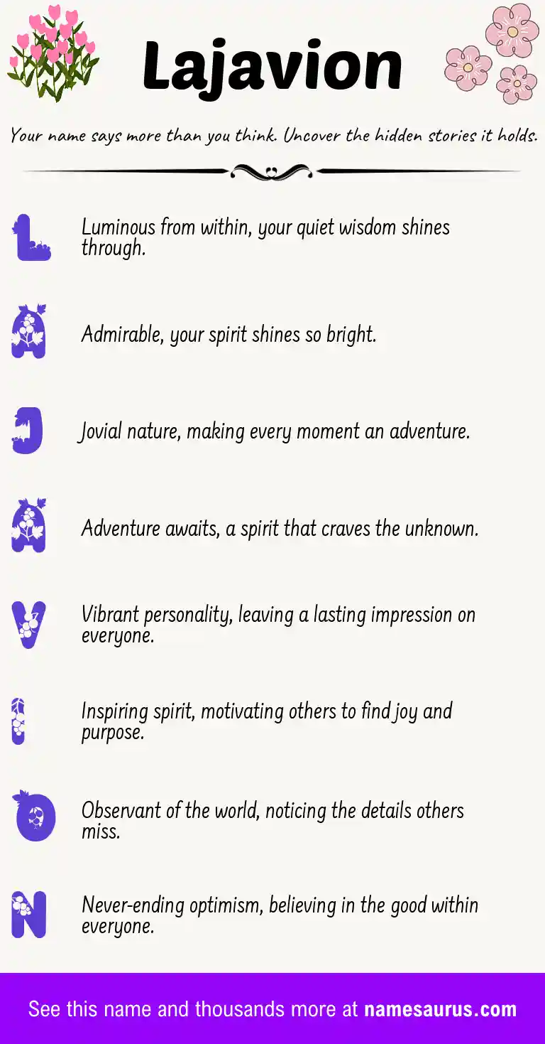 Acrostic poem about Lajavion.