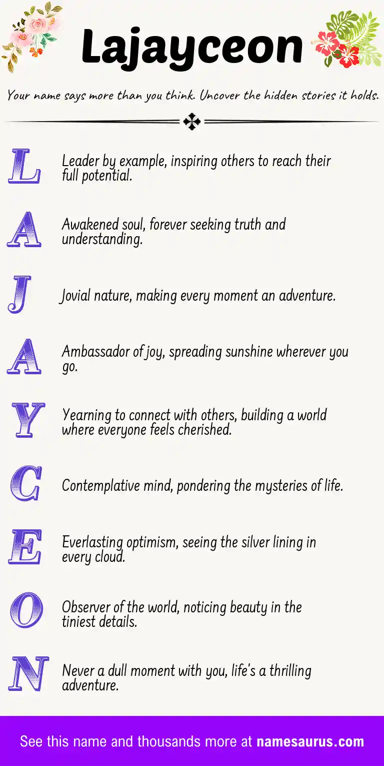 Acrostic poem about Lajayceon.