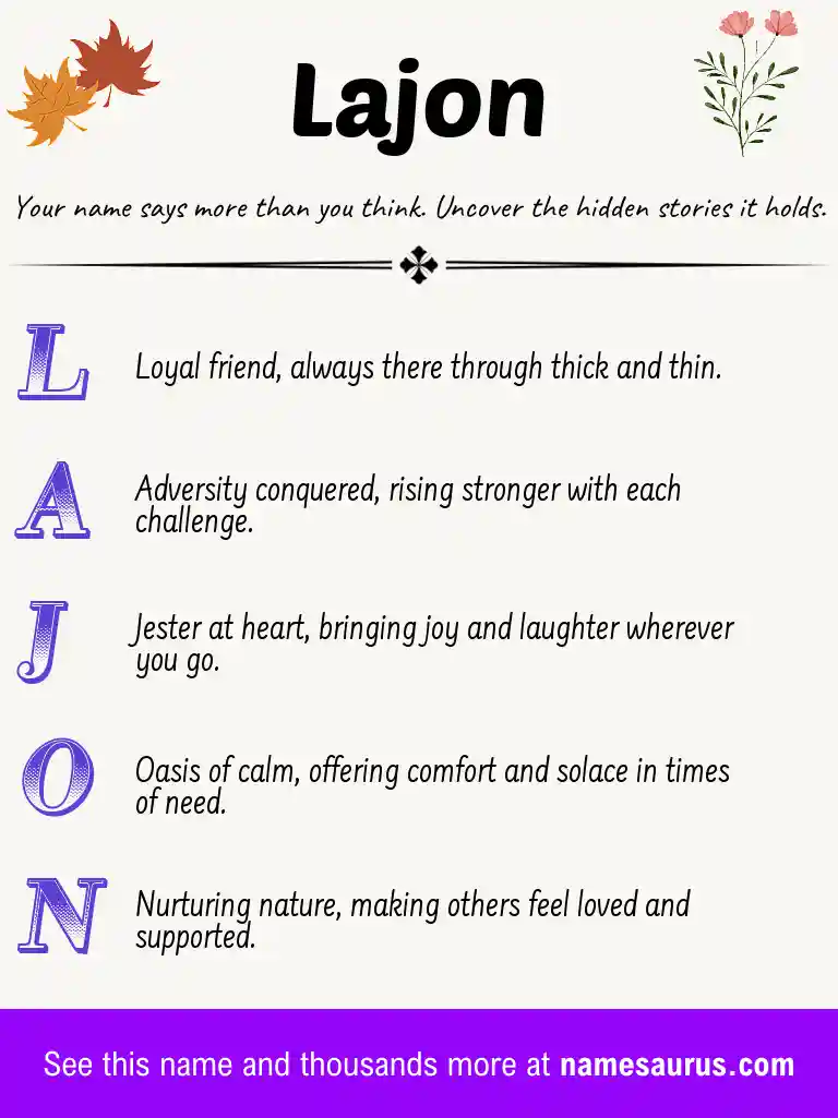 Acrostic poem about Lajon.