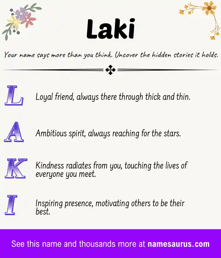 Acrostic poem about Laki.