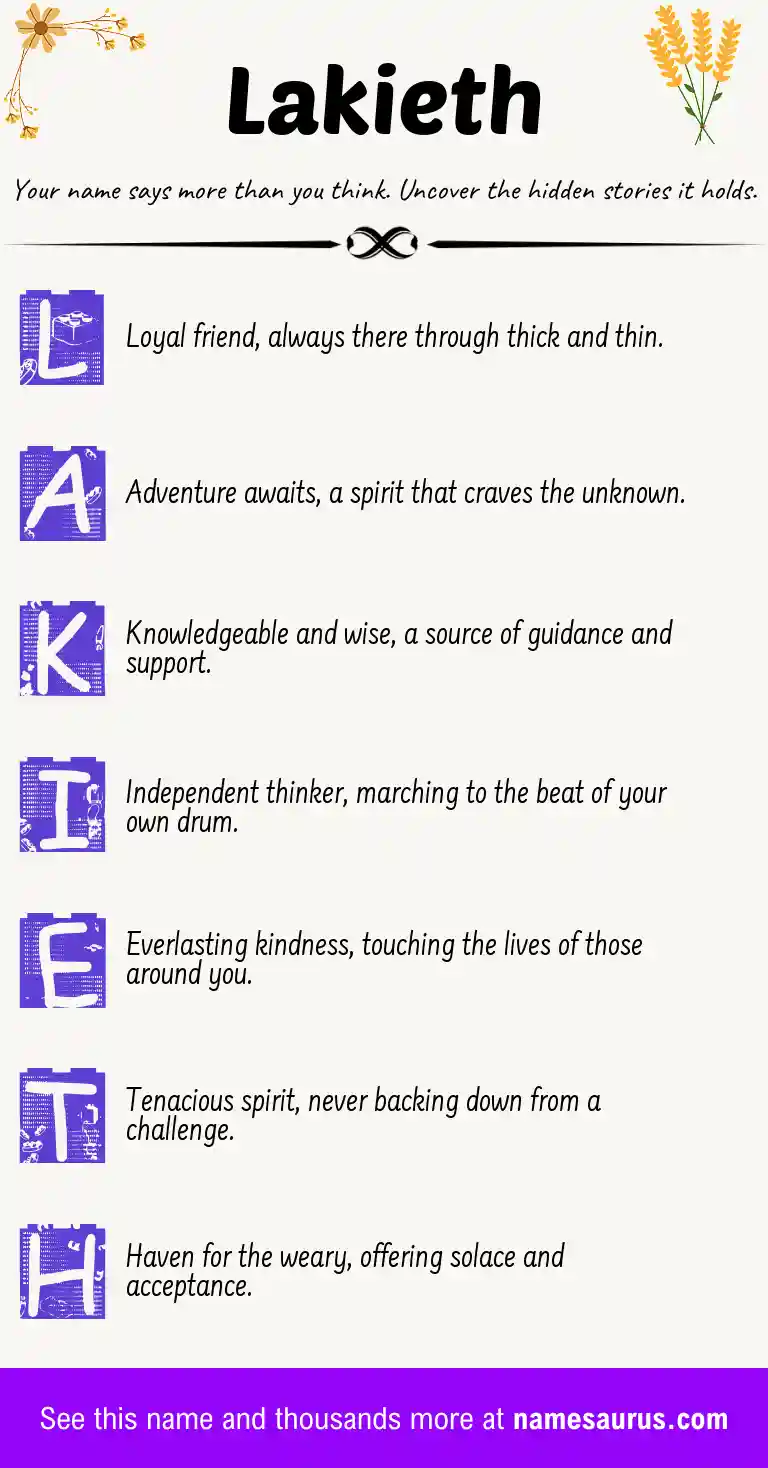 Acrostic poem about Lakieth.