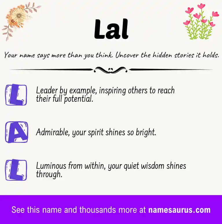 Acrostic poem about Lal.