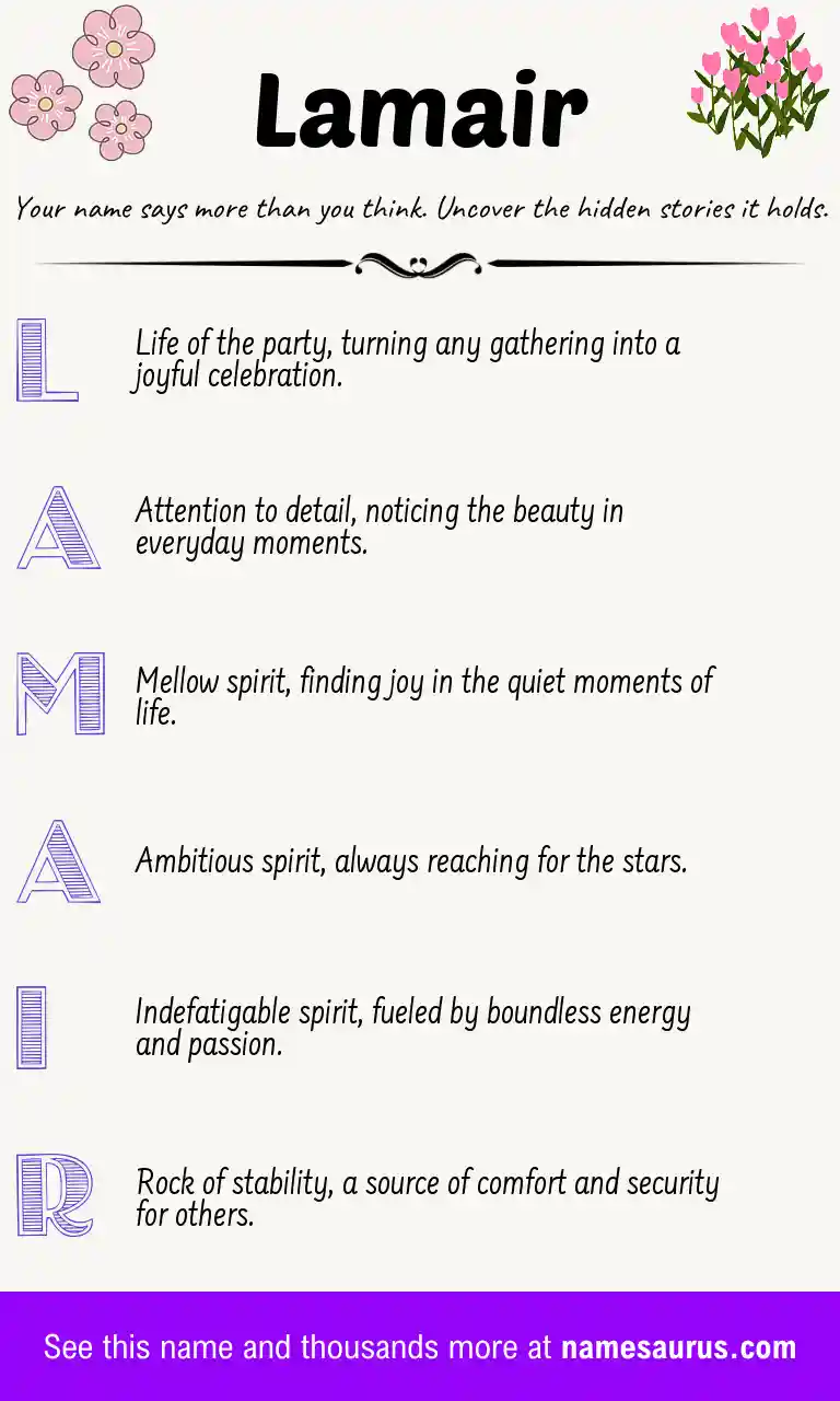 Acrostic poem about Lamair.