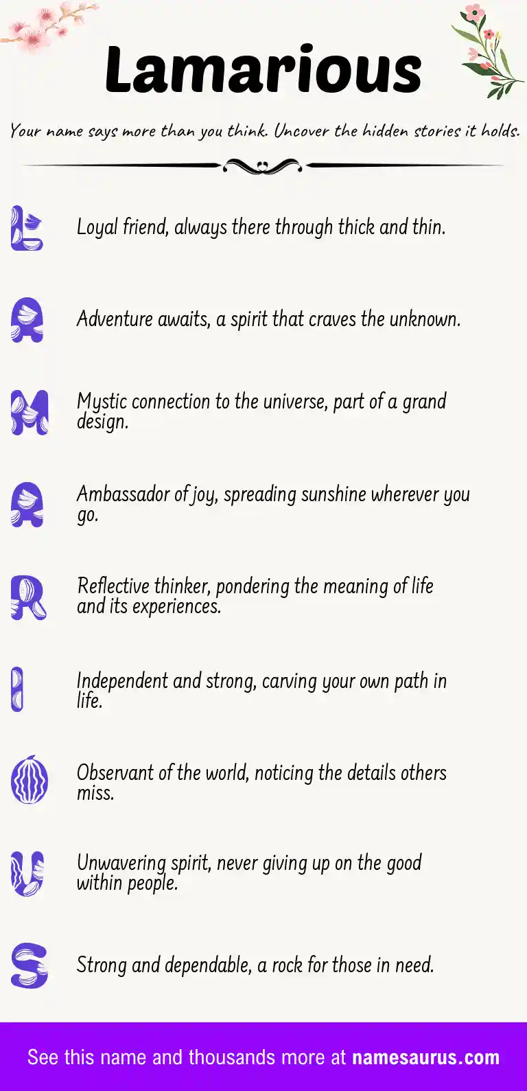 Acrostic poem about Lamarious.