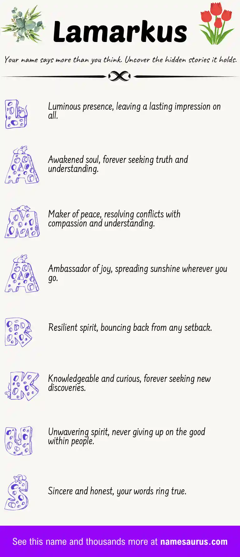 Acrostic poem about Lamarkus.
