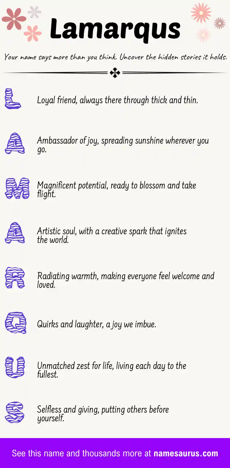 Acrostic poem about Lamarqus.