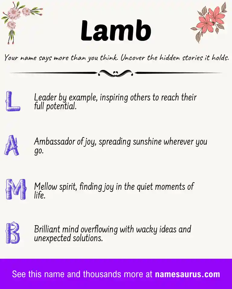 Acrostic poem about Lamb.