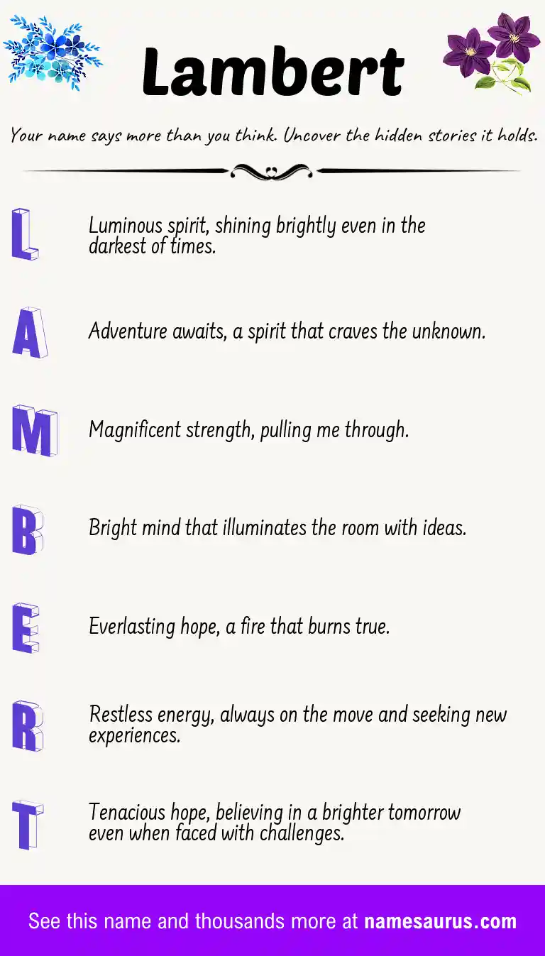 Acrostic poem about Lambert.