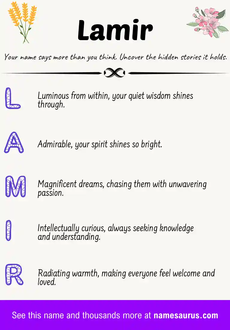 Acrostic poem about Lamir.