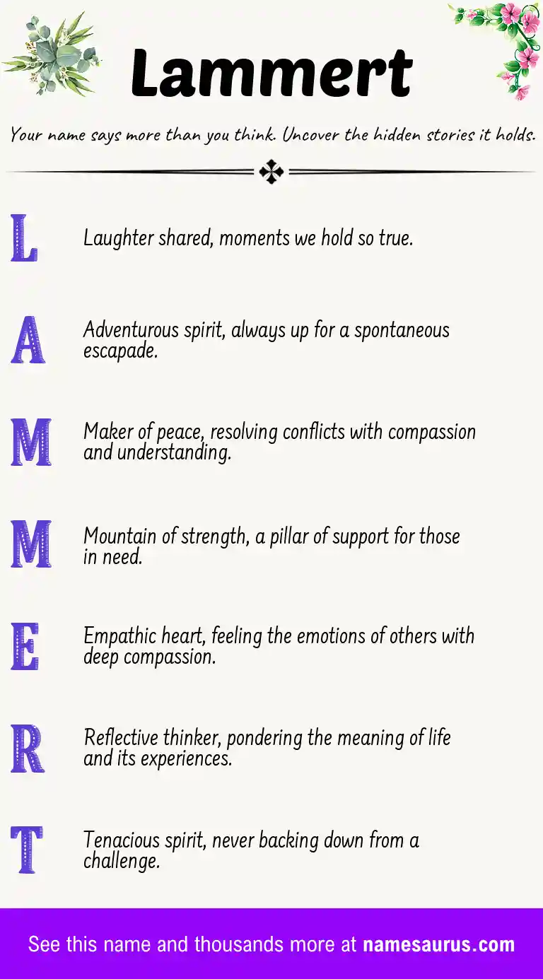 Acrostic poem about Lammert.